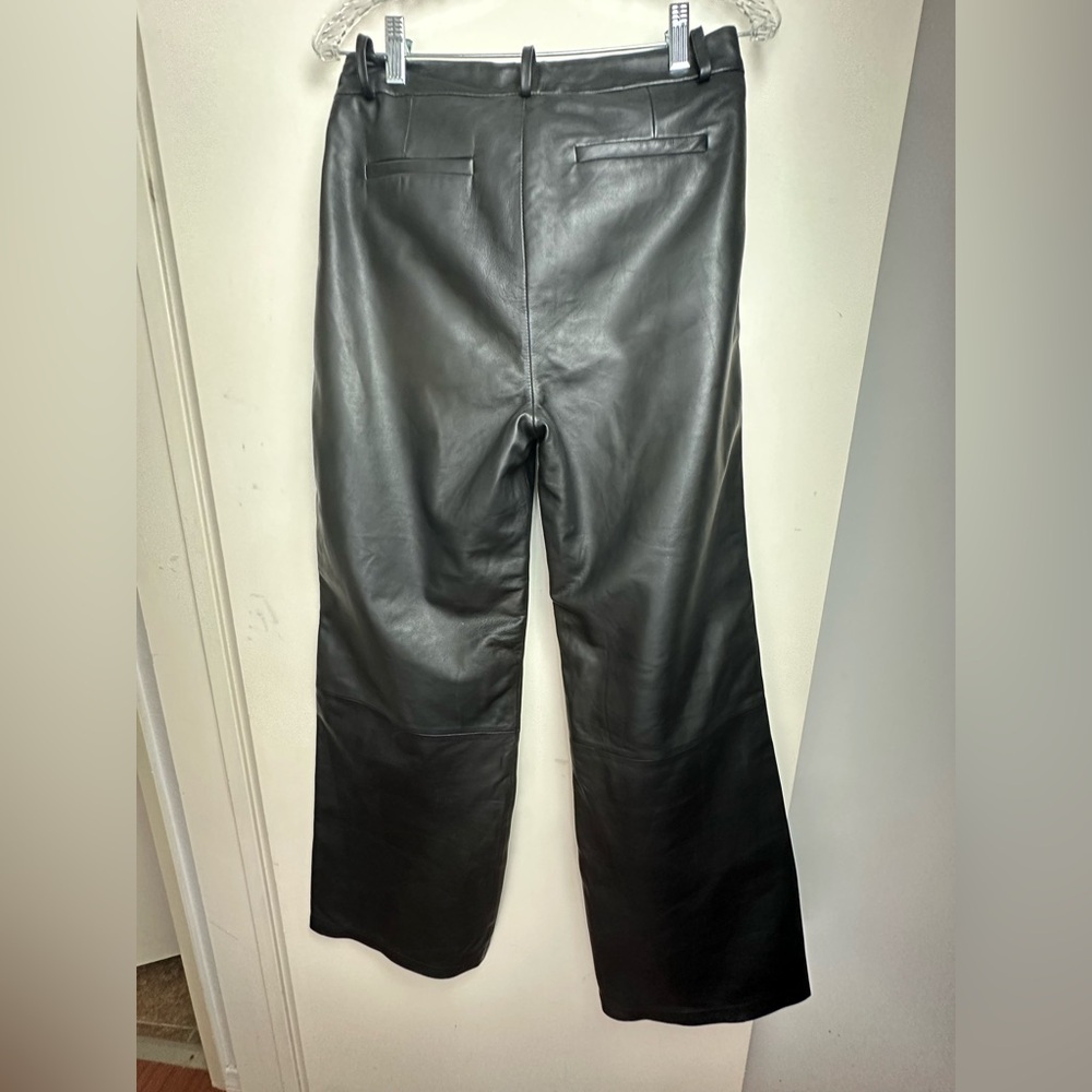 Bod & Christensen Black 100% Leather Samantha Wide Leg Chic Pants NWT Size 8 - Picture 2 of 14